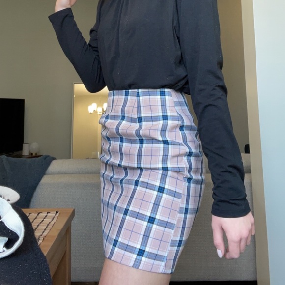 Adorable Nasty Gal Pink, Blue, and White Plaid Skirt - Picture 7 of 7